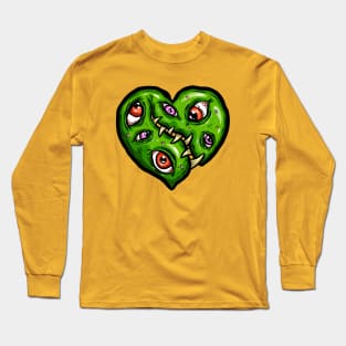 Zombie Heart Eyeball Jack Green Valentines Day Long Sleeve T-Shirt